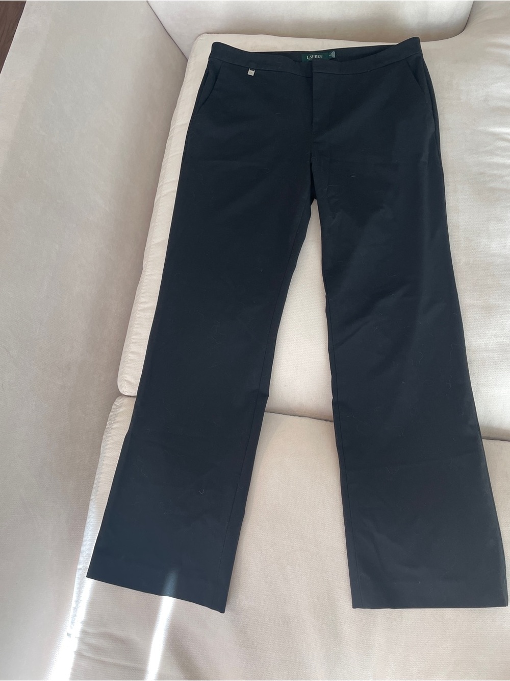 Lauren Ralph Lauren Black Straight-Leg Trousers